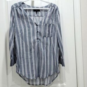 Fred David Woman's stripe, Blouse, Size Large